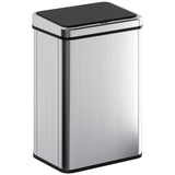 HOMCOM 40L Sensor Bin with Soft-Close Lid – Stainless Steel Touchless Motion Sensor Kitchen Bin, Silver