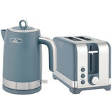 HOMCOM Sleek Textured Kettle and 2-Slice Toaster Set with 3000W 1.7L Rapid-Boil Kettle, 7-Level Toaster – Blue