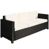 Outsunny black 3 seater rattan garden sofa