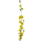 Leaf 100cm Artificial Blossom Spray Stem with Silk and Plastic Flowers – Wired Stem, Yellow