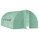 Outsunny 6 x 3m Reinforced Walk-In Polytunnel Greenhouse with Galvanised Steel Frame – Garden Growing
