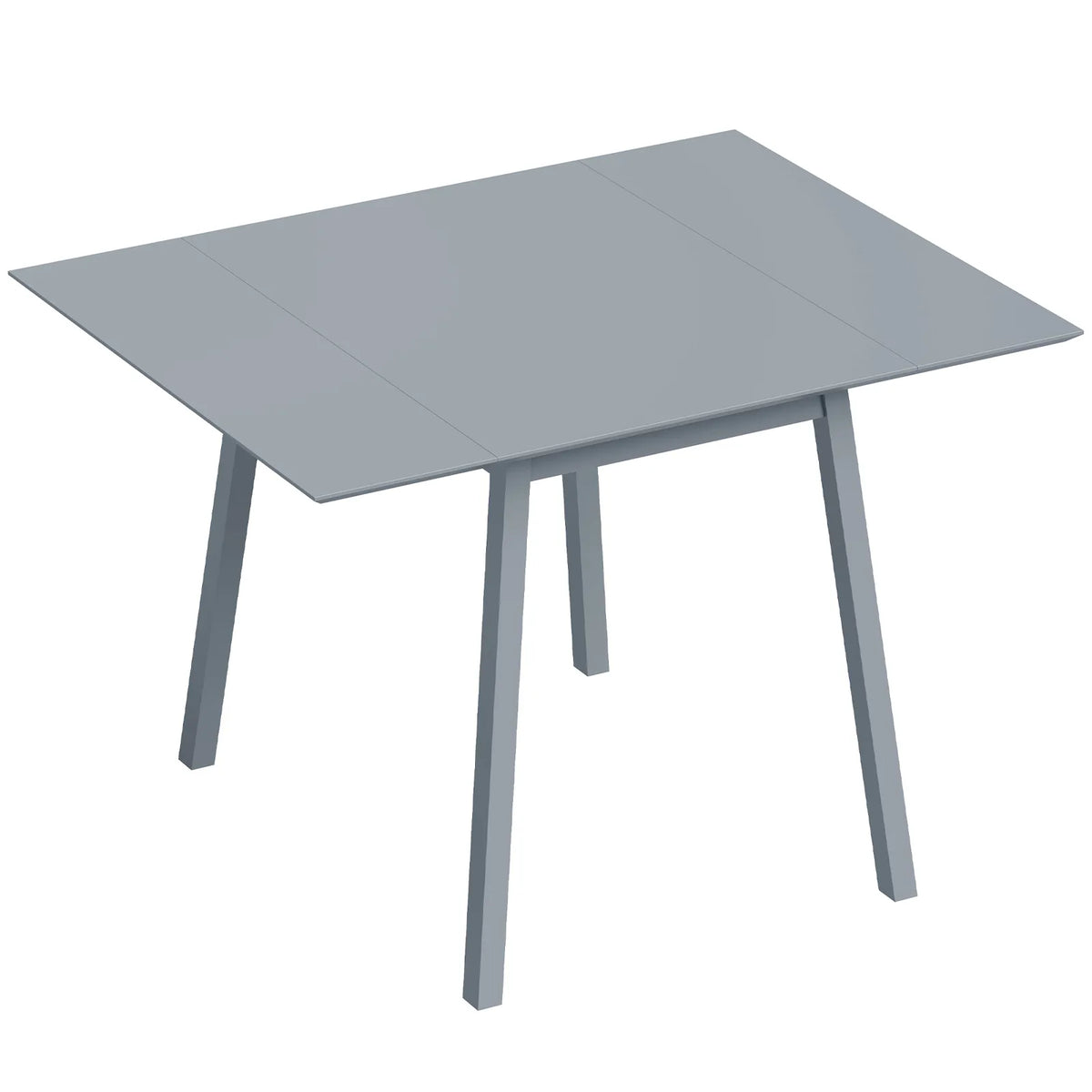 HOMCOM Solid Wood Folding Dining Table, Drop Leaf Rectangle Kitchen Table for 2–4 People with Angled Legs