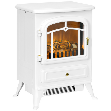 HOMCOM white electric log burner stove