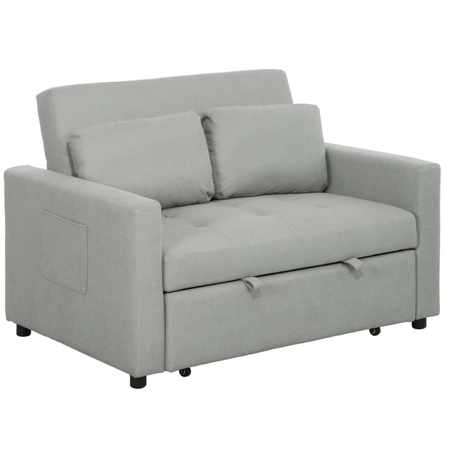 HOMCOM grey click-clack sofa bed
