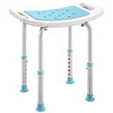 HOMCOM Adjustable Shower Chair with Aluminium Frame, Non-Slip Feet & Padded EVA Seat – Bathtub Stool, Turquoise