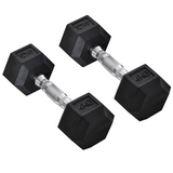 HOMCOM Hexagonal Dumbbells Set, 2 x 4kg with Knurled Handles & Anti-Roll Design – Home Gym Weight Lifting Hand Weights