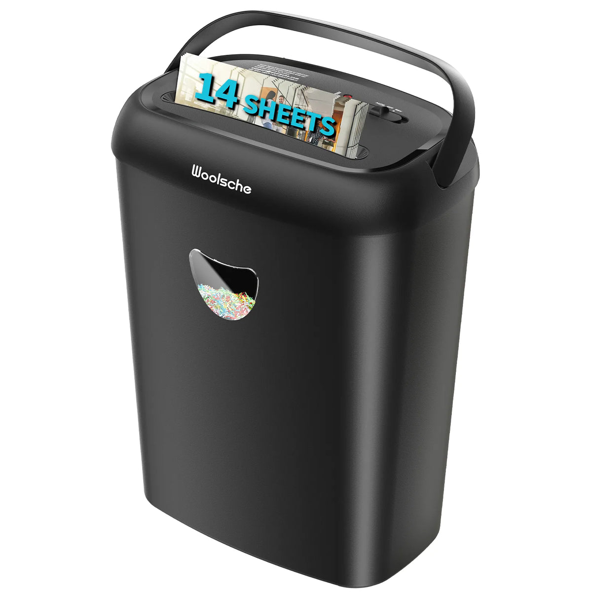 Paper Shredder, 14 Sheet Cross Cut, 6.6 Gallon Basket, P-4 Security Level, 3 Mode Design - Jam Proof Heavy Duty Shredder for Home and Office