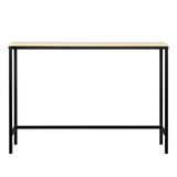 Industrial Style Console Table with Metal Frame – Single-Layer Entryway & Sofa Side Table, Light Walnut