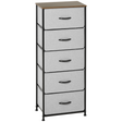Grey 5-drawer fabric chest