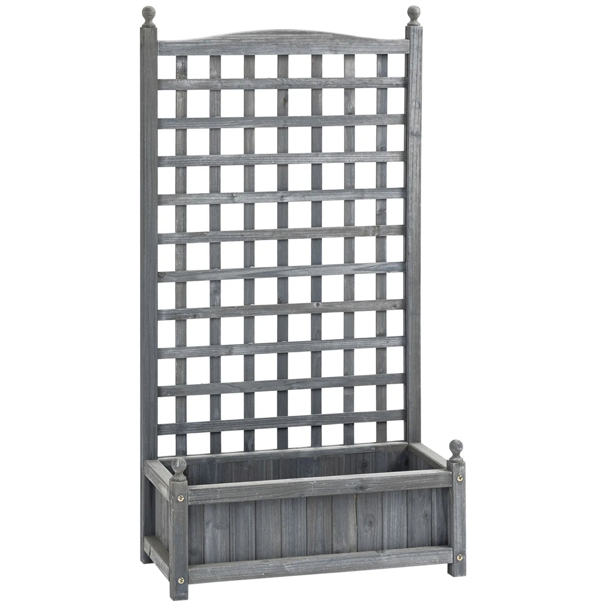 Outsunny Wooden Raised Planter with Trellis