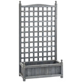 Outsunny Wooden Raised Planter with Trellis