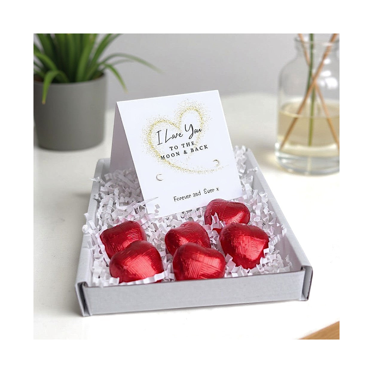 Aye Do Gifts Love You to the Moon & Back Sterling Silver Stud Earrings Mini Gift Hamper with Chocolates