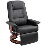 Black PU leather swivel recliner