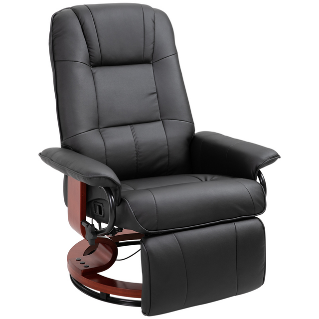 Black PU leather swivel recliner