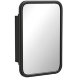 HOMCOM Bathroom Wall Cabinet with Tempered Mirror Door & 3 Shelves – Metal Mirror Cabinet for Bathroom or Hallway, Black