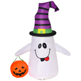 1.2m Inflatable Witch Ghost Halloween Decoration with LED Pumpkin