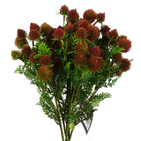 Leaf Artificial Craspedia Stems with Wired Shapable Stalks, Pack of 6 – 55cm Floral Arrangement Decor, Red
