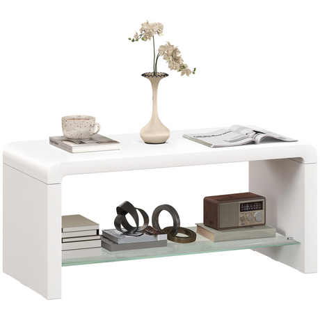 HOMCOM white high gloss coffee table