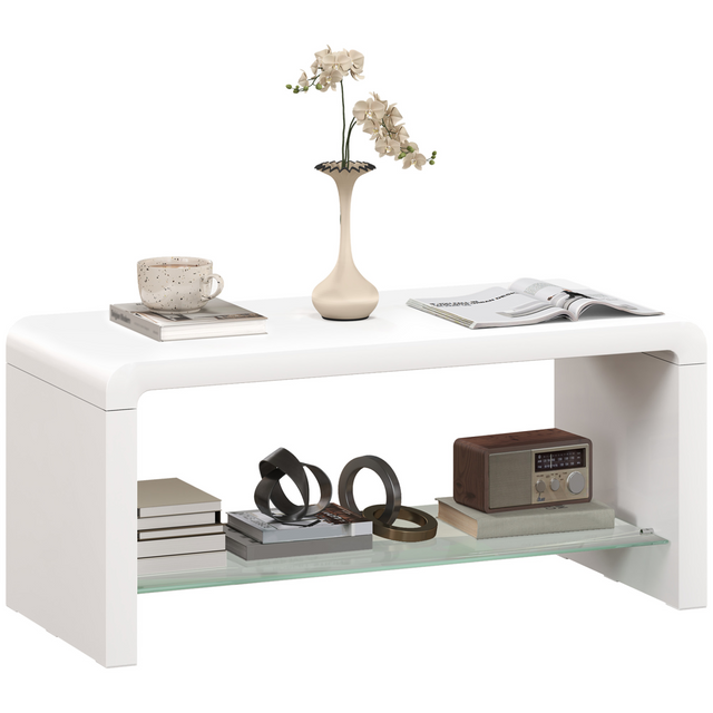 HOMCOM white high gloss coffee table