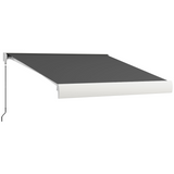 Outsunny 3 x 2.5m Electric Retractable Awning with Remote – Cassette Canopy for Doors & Windows, Grey