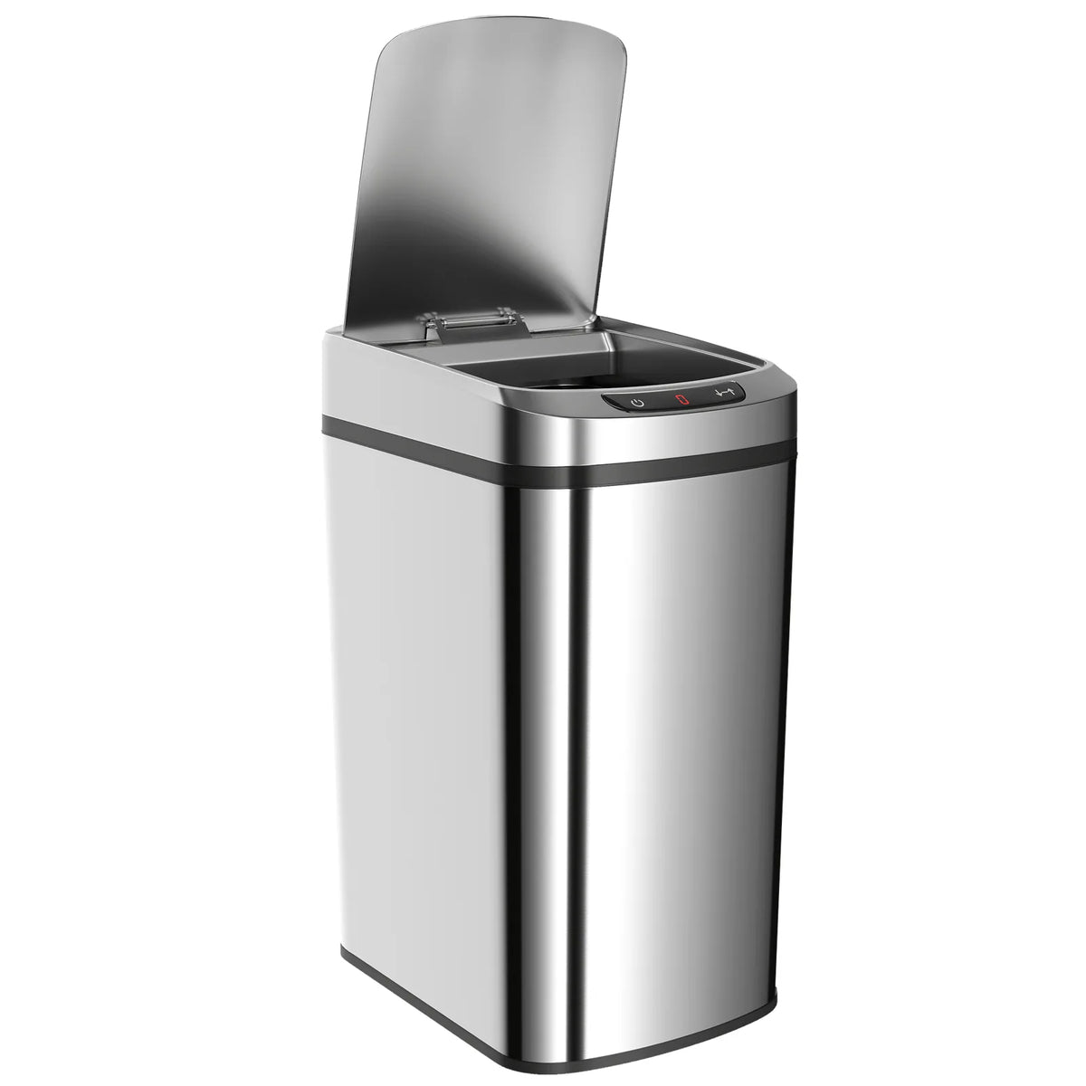 HOMCOM 12L Automatic Sensor Bin with Fingerprint-Resistant Stainless Steel – Touchless Kitchen Bin, Silver