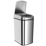 HOMCOM 12L Automatic Sensor Bin with Fingerprint-Resistant Stainless Steel – Touchless Kitchen Bin, Silver