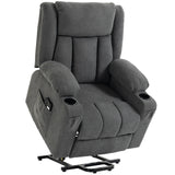 HOMCOM Dual Motor Electric Riser Recliner Chair with Massage & Heat – 55° Lift Chair for Elderly, Dark Grey