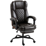 HOMCOM Executive Office Chair with 90–135° Recline, Retractable Footrest & High Back, Brown