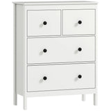 HOMCOM Modern 4-Drawer Chest of Drawers with Anti-Tip Straps – Clothes Storage Dresser for Bedroom, Hallway, White