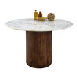 Opal round mango wood marble dining table