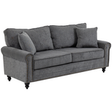 196cm grey loveseat with nailhead trim