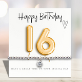 Aye Do Gifts 16th Birthday Cubic Zirconia Silver Bracelet with Gold Balloons Message Card – Letterbox Gift