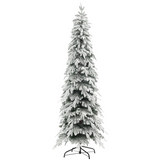 HOMCOM 6ft flocked pencil Christmas tree