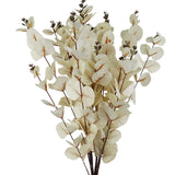 Artificial White Eucalyptus Foliage Stems, Pack of 6 – 80cm Wired Silk Leaf Greenery