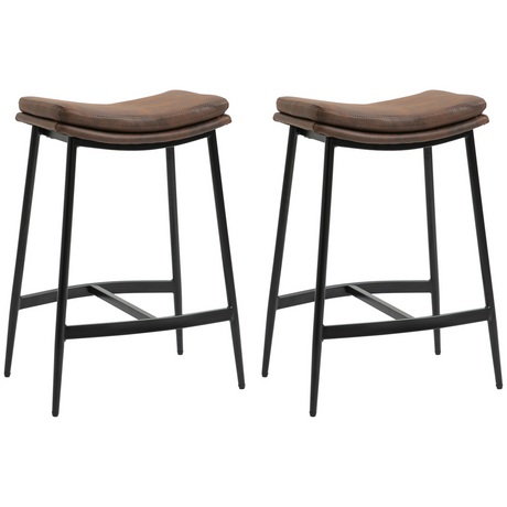 HOMCOM brown curved bar stools
