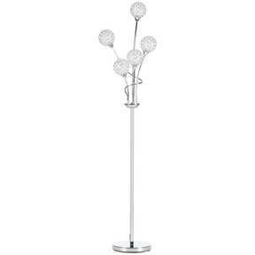 Silver K9 crystal 5-light floor lamp