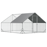 PawHut Walk-In Chicken Run with Galvanised Frame & Cover, 3 x 4 x 2m – Large Chicken Coop for 8–12 Chickens