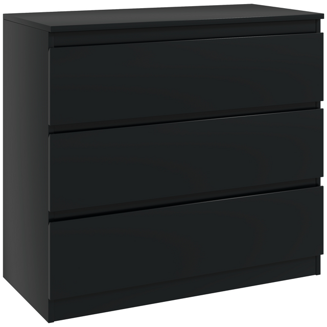 Black 3-drawer chest of drawers
