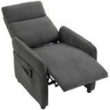 HOMCOM Push Back Recliner Armchair with Massage, Heat and Side Pockets – Lounge Chair, Dark Grey