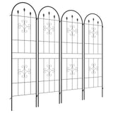 Outsunny Set of 4 Metal Garden Trellis Panels with Spiral Anchor Design, 180 x 50cm – Climbing Plant Support