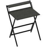 HOMCOM 70 cm Folding Computer Desk with Monitor Shelf – Compact Foldable Home Office Table, Black