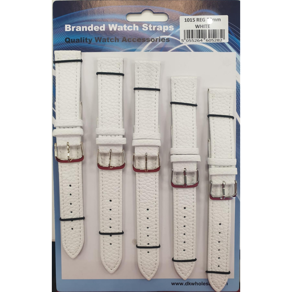 White Leather Watch Straps, Pack of 5 – 22mm