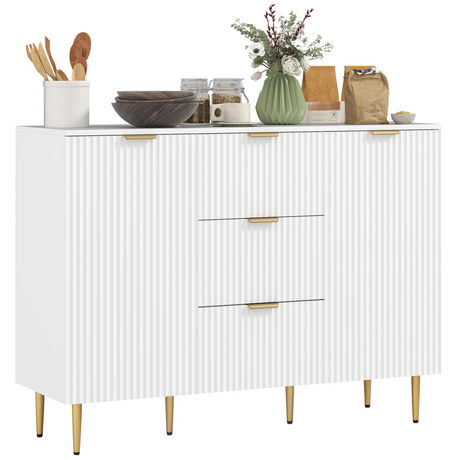White storage cabinet and TV stand