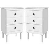 HOMCOM set of 2 white bedside tables