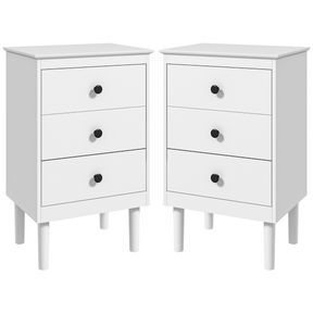 HOMCOM set of 2 white bedside tables