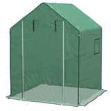 Outsunny Walk-in Greenhouse Replacement Cover with Roll-up Door & Mesh Windows – PE Cover Only, Green