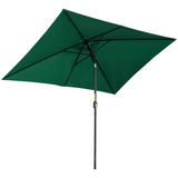 Outsunny 3x2m Patio Parasol with Tilt & Crank Handle, 6 Ribs, UV-Resistant Canopy – Garden Sun Shade, Green