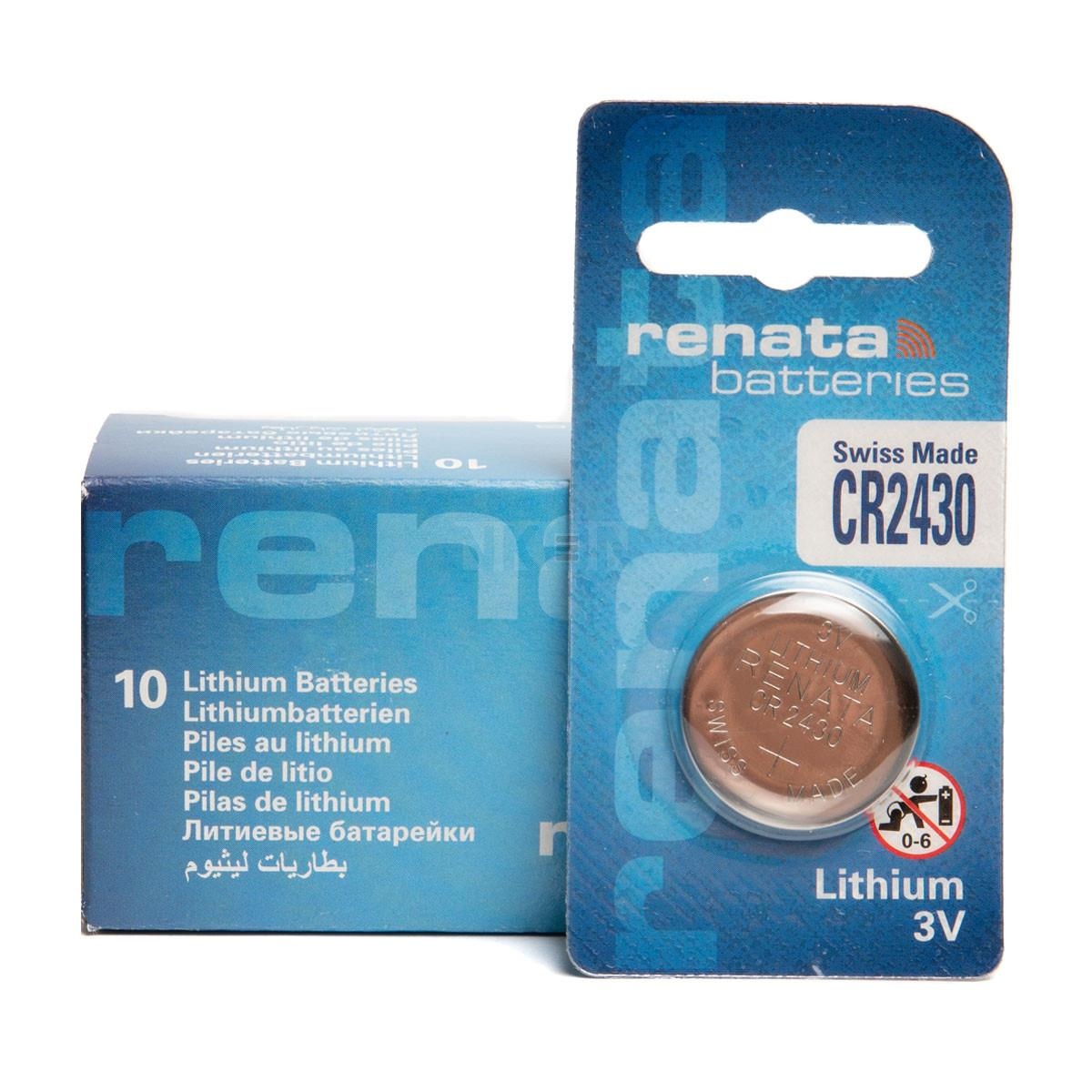 Renata CR2430 Lithium Watch Battery – Single Coin Cell Replacement Battery, 1 Piece