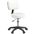 HOMCOM white adjustable swivel salon chair on wheels