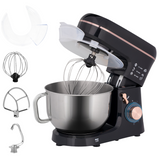 HOMCOM 1400W Stand Mixer with 5L Stainless Steel Bowl, 6 Speeds & Pulse – Tilt-Head Kitchen Mixer, Black
